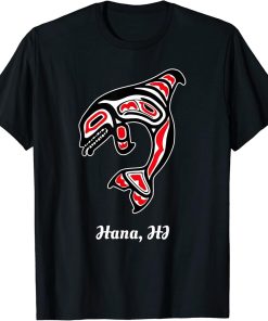 Native Hana Hawaii Red Orca Killer Whale T-Shirt