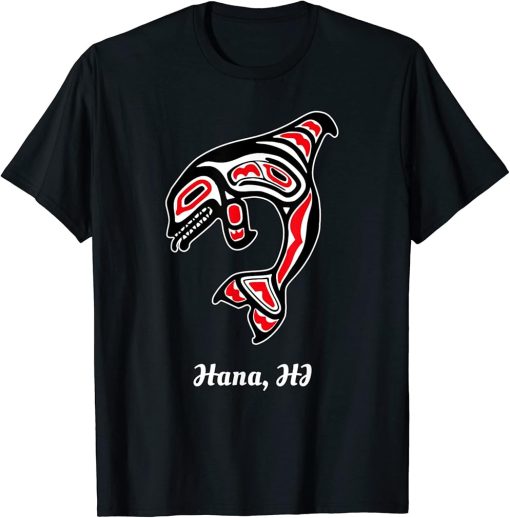 Native Hana Hawaii Red Orca Killer Whale T-Shirt