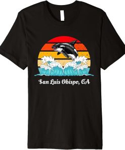 Vintage San Luis Obispo CA Distressed Orca Killer Whale Art Premium T-Shirt