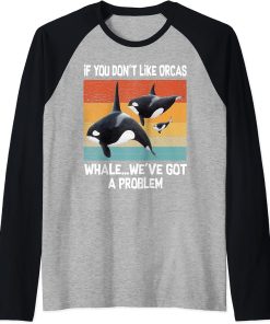 Orca Lover Raglan Baseball Tee