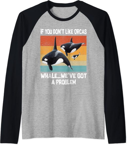 Orca Lover Raglan Baseball Tee